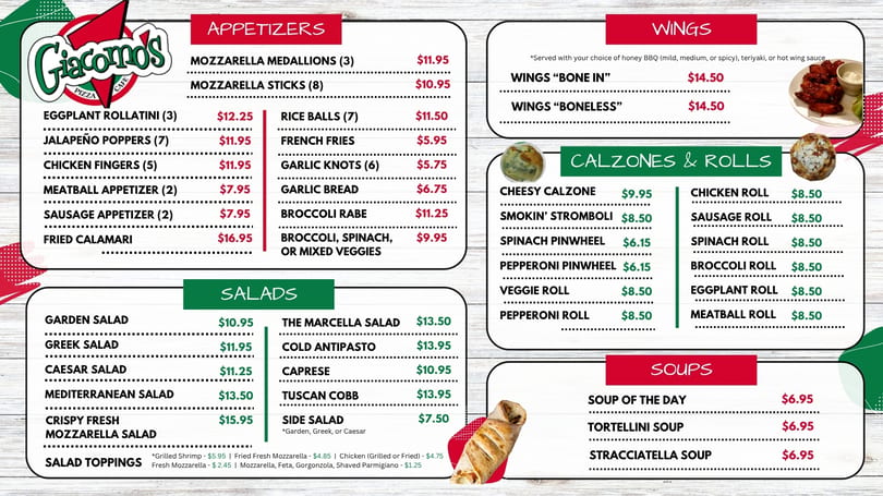 Giacomo's Digital Menu Page 4
