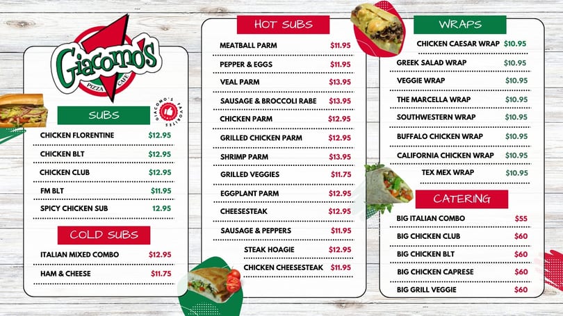 Giacomo's Digital Menu Page 2